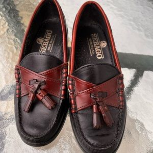 Sebago Women’s Brown Black Leather Tassel Kilties Made In USA Loafers Size 6W